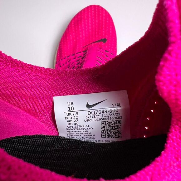 Nike React Phantom Run Flyknit 2 Neon Pink Tiger size 10 shoes sneakers running - Picture 7 of 8